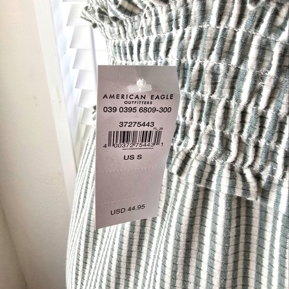 American Eagle Outfitters green and white stripe dress - Picture 3 of 7